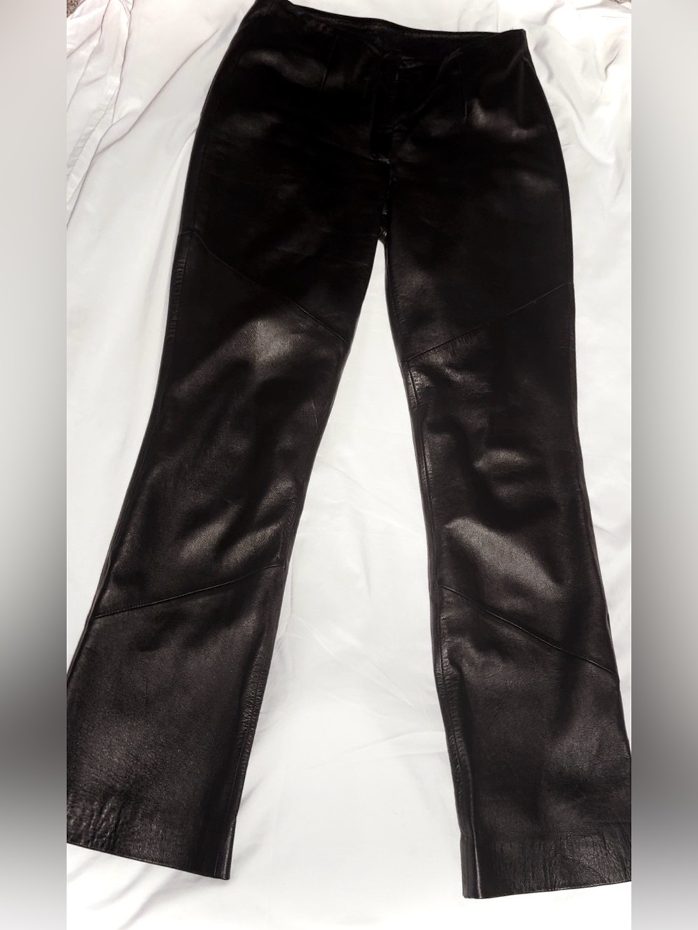 Wilson Black Leather Boot-Cut Jeans